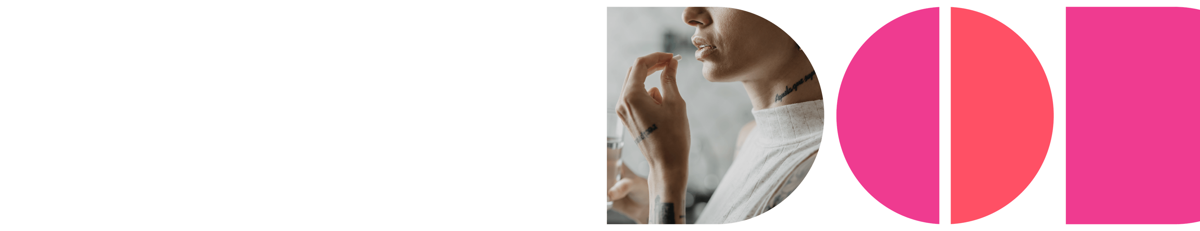 Hero woman taking pill at home pill pattern mask